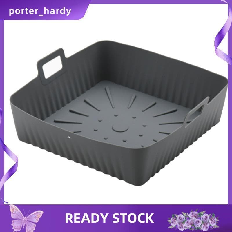 23cm/9 Polegada Quadrado Grande Silicone Forros De Fritadeira De Ar Molde Para 6-8QT Reutilizável Airfryer Forno Assadei