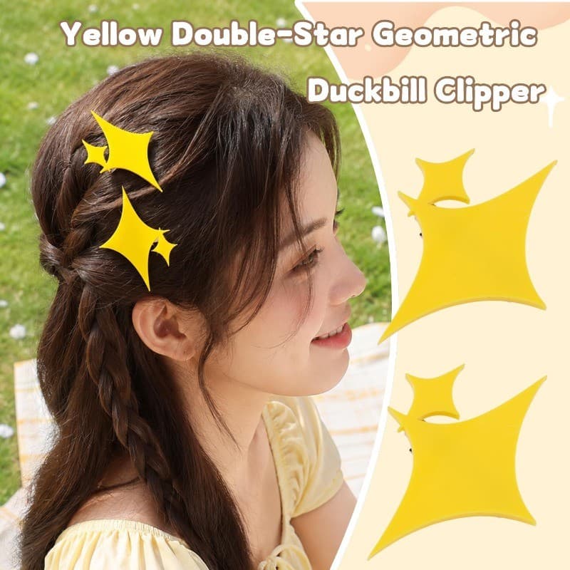 4-1 Par De Grampo De Cabelo Estrela Amarela-Acessórios-De Anime Doce Japonês-Chapéu Bico De Pato-Presilhas De Cosplay-Cl