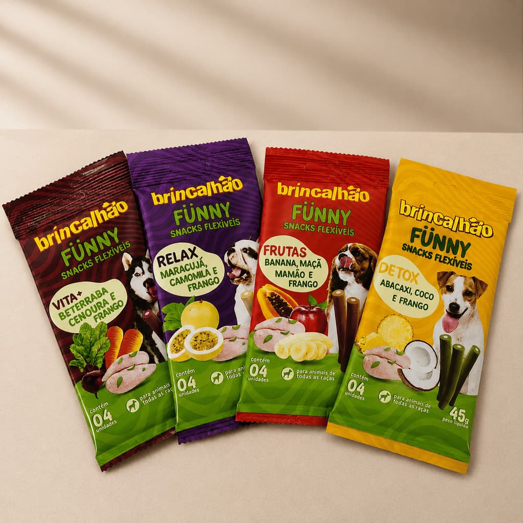 Kit 12 Petisco Snack Flexível Para Cachorros Tubets Mordedor Soft Sabores Diversos