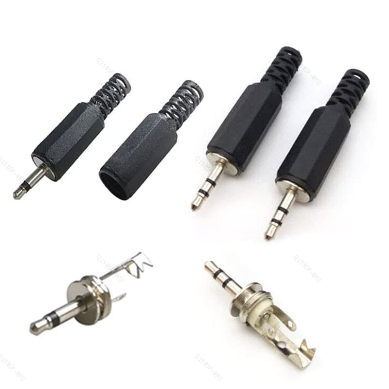Diy Áudio 2.5mm Macho jack 2 3 Pólos 2.5 Mono Estéreo Plug Cabeça Conector Plugues BR15B3