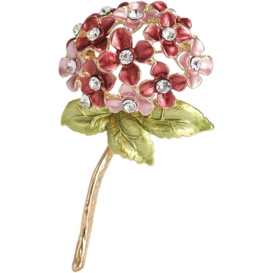 Broche de Hortênsia com Design Delicado, Acessório de Joalheria Versátil, Ideal para Realçar Qualquer Traje J6NA
