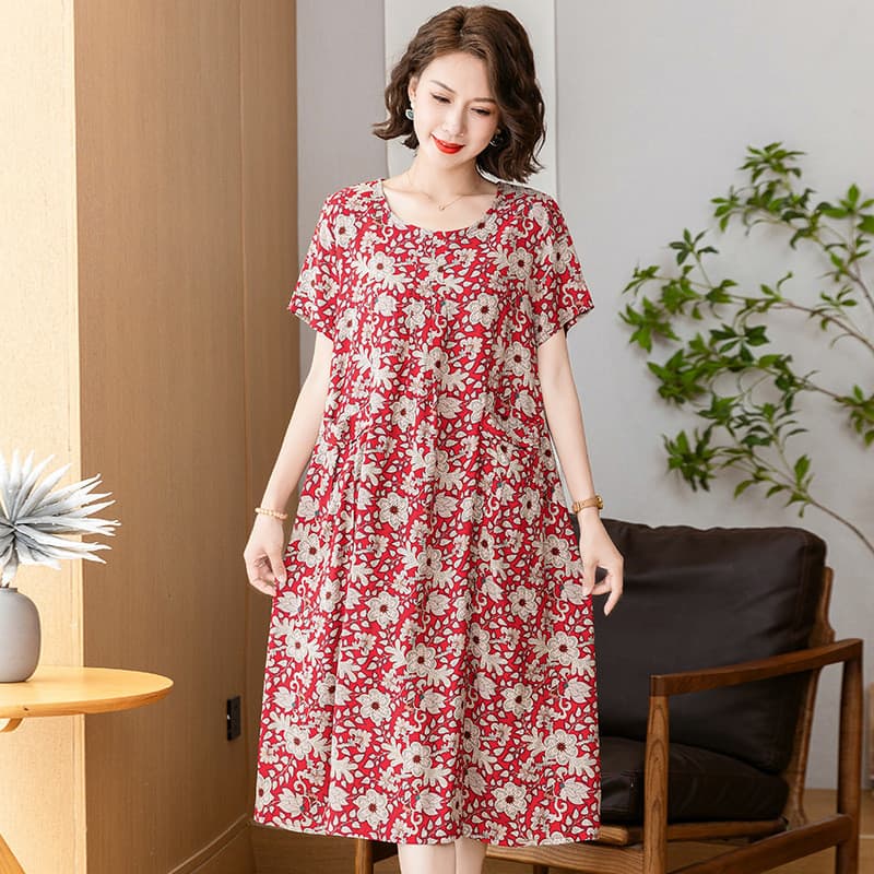 Vestido de seda de algodão para idosos de meia-idade, 150kg, comprimento médio, extra gordo, extra grande, 100kg, saia m