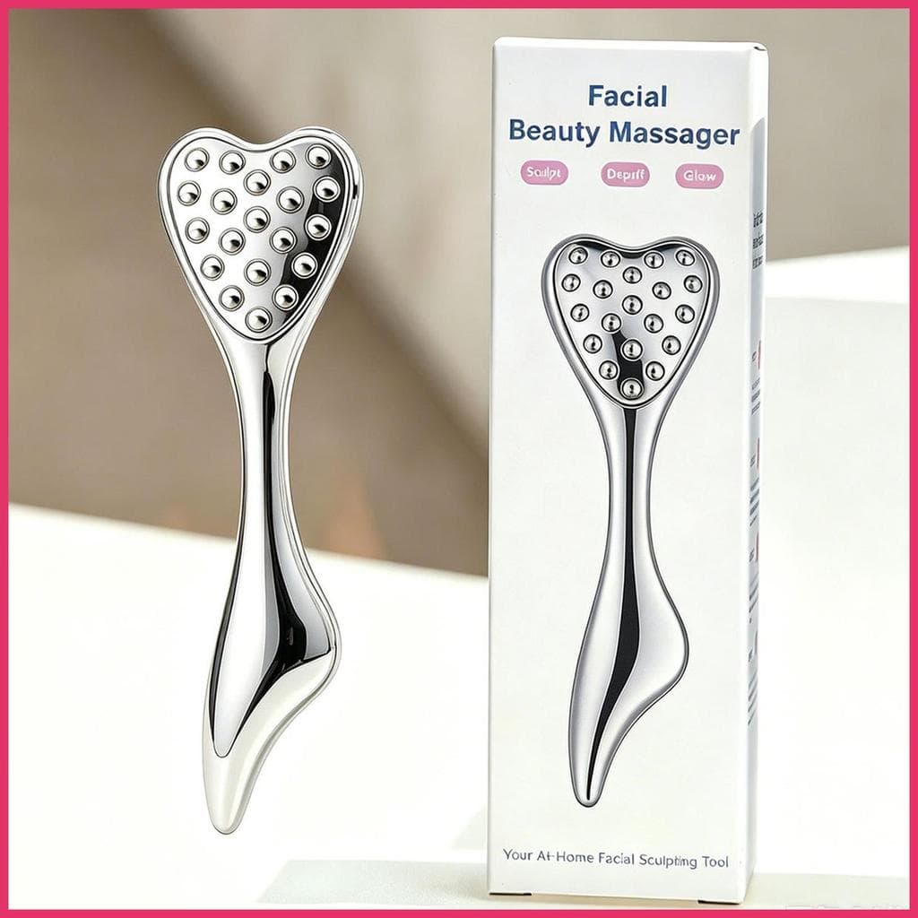 Rolo Facial Firmador De Aço Inoxidável , Massageador De Cuidados Com A Pele , Ferramenta De Massagem Para Homens E Mulhe