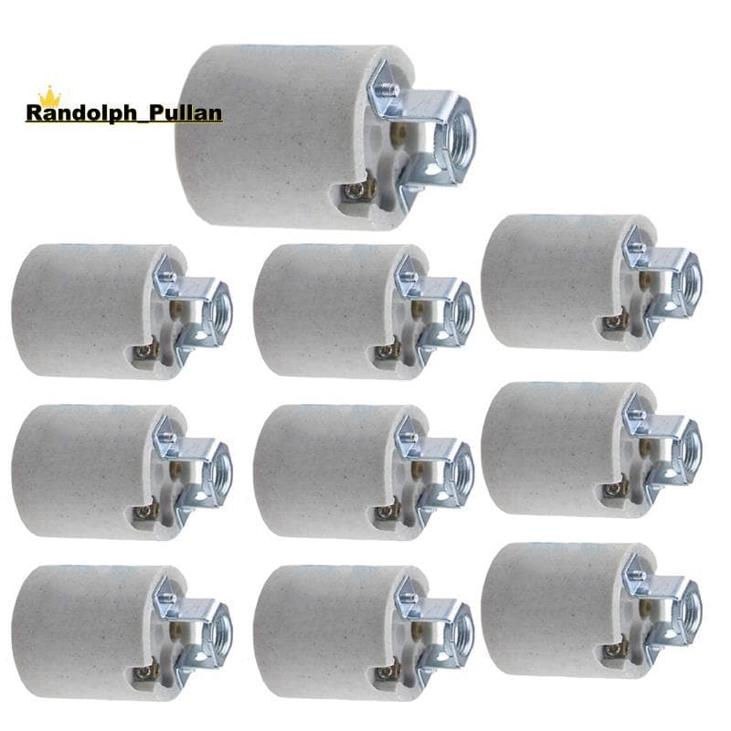 [Concessional H] 10pcs Cerâmica Padrão Medimun Base Soquete E26 Suportes De Lâmpada Sem Fio Para Halógena Quente