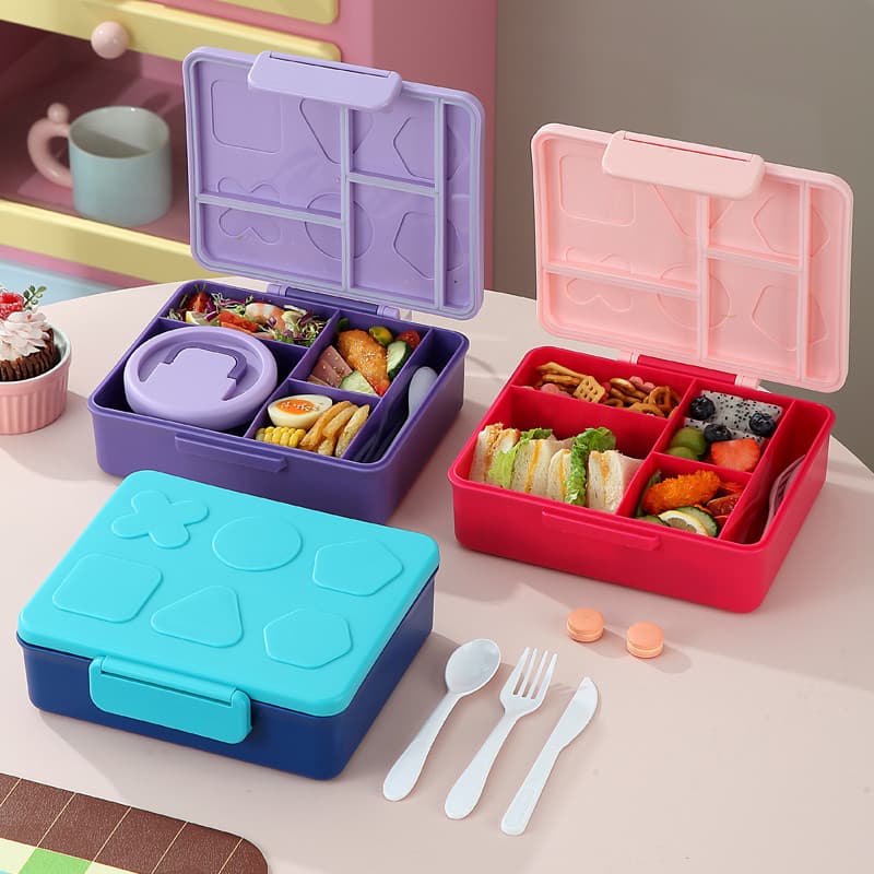 Bento Box Marmita Lancheira Escolar Marmita Divisória Quadrada Segura Micro-ondas Refeição Diária