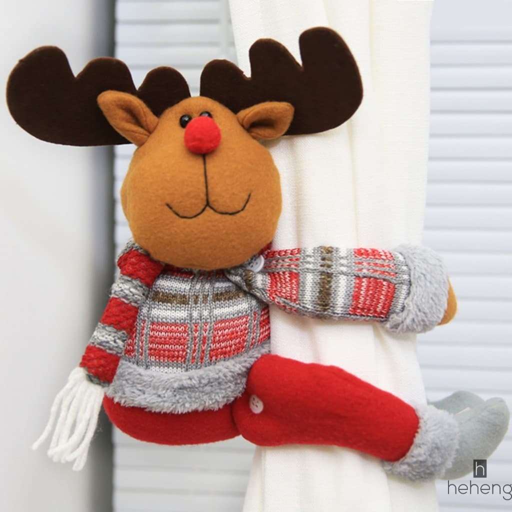 Cartoon Plushies Cortina Tie Back-Gancho Loop Drapery Holdback Para Decoração Sazonal