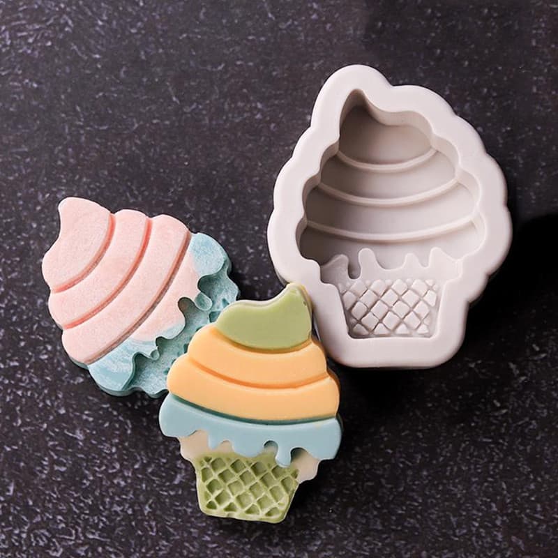 DIY Cone sorvete bolo molde Fondant queijo Mini sorvete Chocolate Silicone bolo utensílios de cozimento