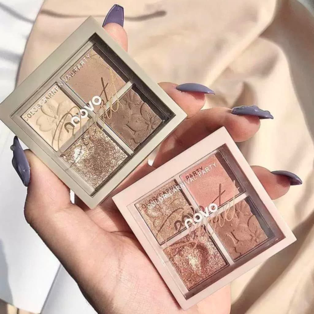 Novo paleta de sombras de quatro cores cimento terra cor ins estudante nicho marca acessível perolado fosco brilho conto