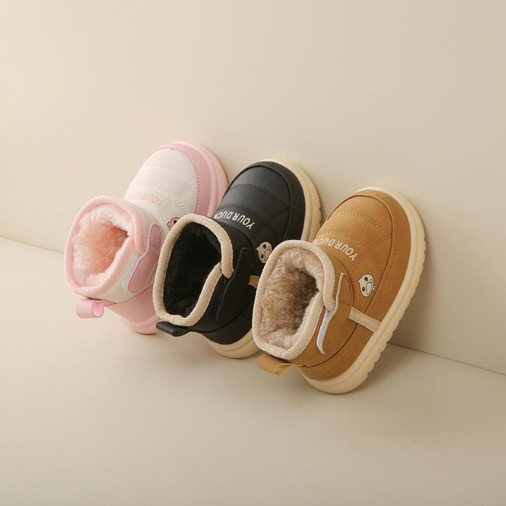 Forro de lã bebê crianças botas de neve 2025 inverno antiderrapante forro de lã meninas sapatos de algodão meninos neve
