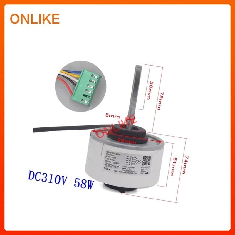Para motor De Ar Condicionado Midea WZDK58-38G SIC-55CVL-F159-1 DC310V 58w Peças De Plugue Verde