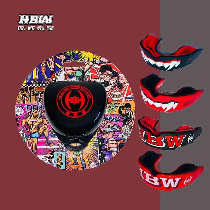 H HBW profissional esportes protetor bucal cintas boxe luta Muay Thai Taekwondo basquete treinamento protetor bucal caix