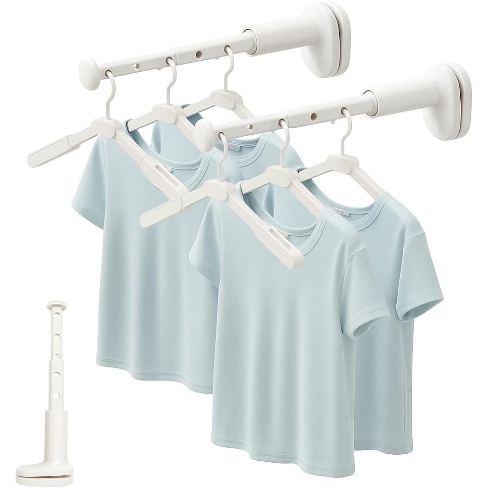 2PK Varal de Roupas Portátil para Viagem para Quarto de Hotel e Dormitório Universitário - Varal Retrátil com Fixação po