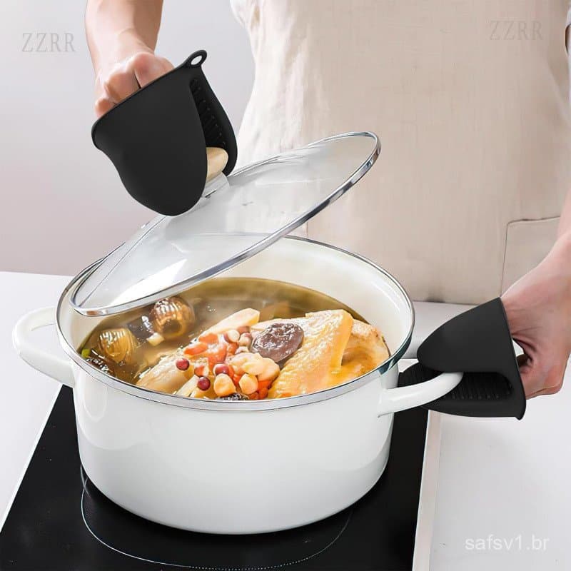 Conjunto de 2 peças de luvas de forno, mini luvas para segurar panelas, adequadas para conjuntos de cozinha, luvas resis