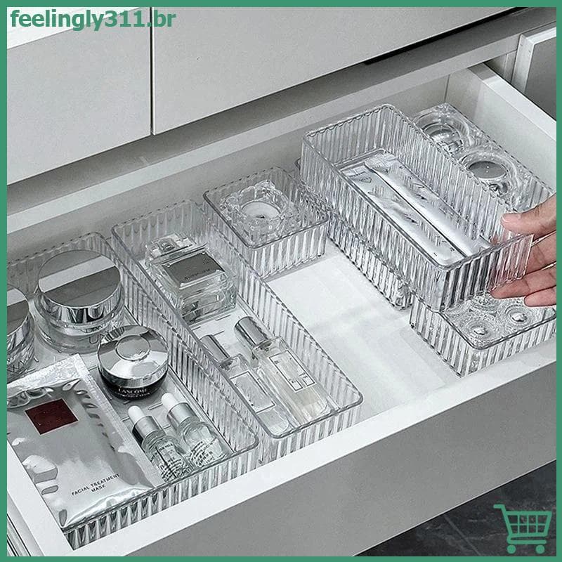 Conjunto De Organizadores De Gaveta De Mesa Ilimitados FEELI Organizador De Maquiagem De Armazenamento De Banheiro De Pl