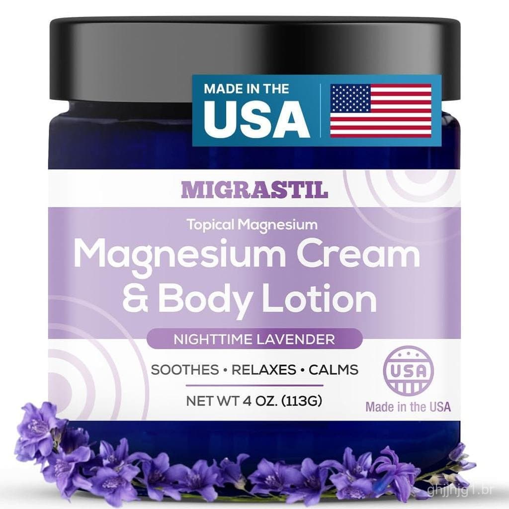 MIGRASTILLoção Noturna Corporal com Lavanda. Loção de Cloreto de Força Extra para Cuidado e Relaxamento. Vegana, Não Ole