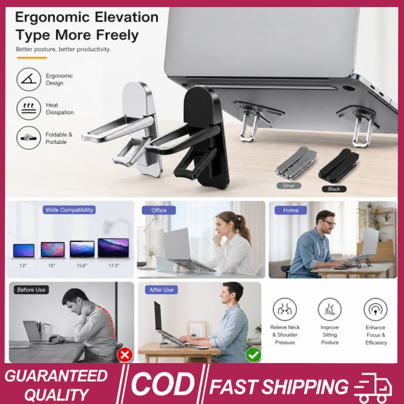 (Novo Produto) 2pcs Suporte Ajustável Para Notebook Compatível Com Laptop De 13/15/15.6/17.3 Polegadas Diferentes Altura