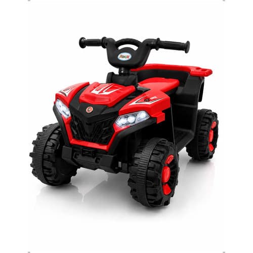 Quadriciclo Elétrico Infantil Vermelho 6V 4,5Ah LED MP3 Bateria Recarregável Motoca Criança