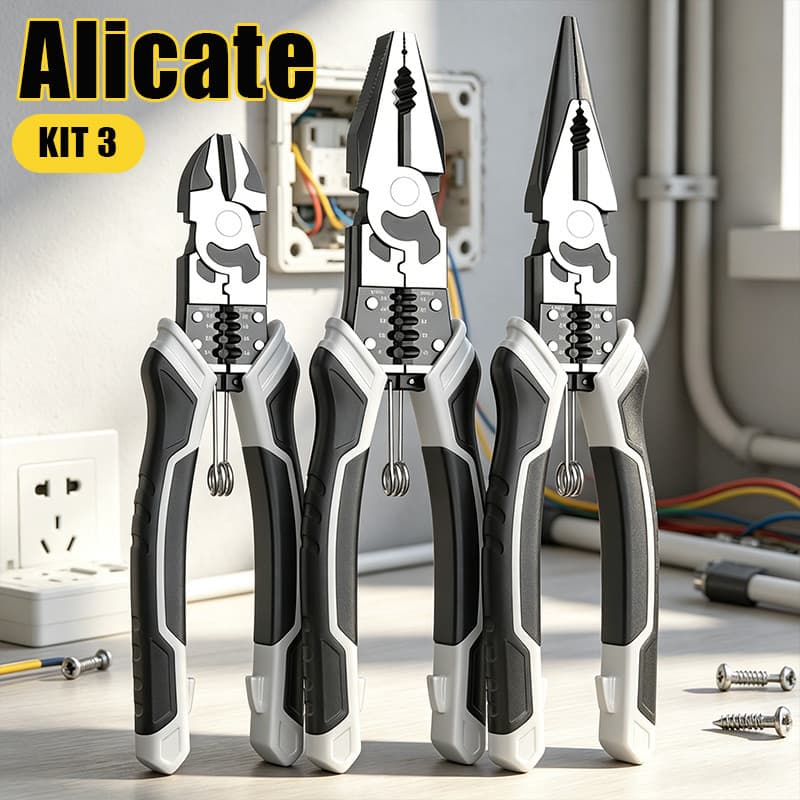 Alicate Crimpador Descascador Cortador Multifuncional Alicate Universal Bico Fino Eletricista
