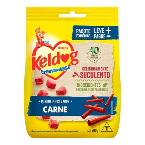 Bifinho Keldog Super Premium Kelco Sabor Carne Pacote 500 Gr