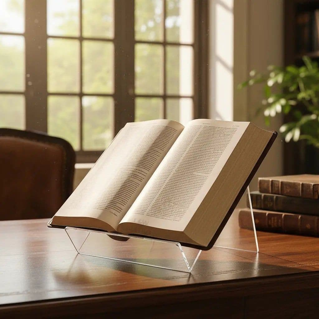 Suporte Para Bíblia E Livros De Acrílico 33x23x12cm