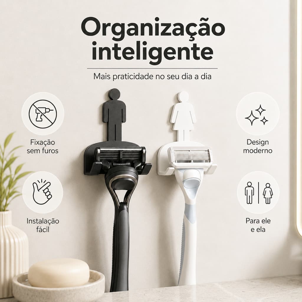 Suporte para Barbeador de Banheiro Lâmina de Barbear Barbeador Masculino Barbeador Feminino