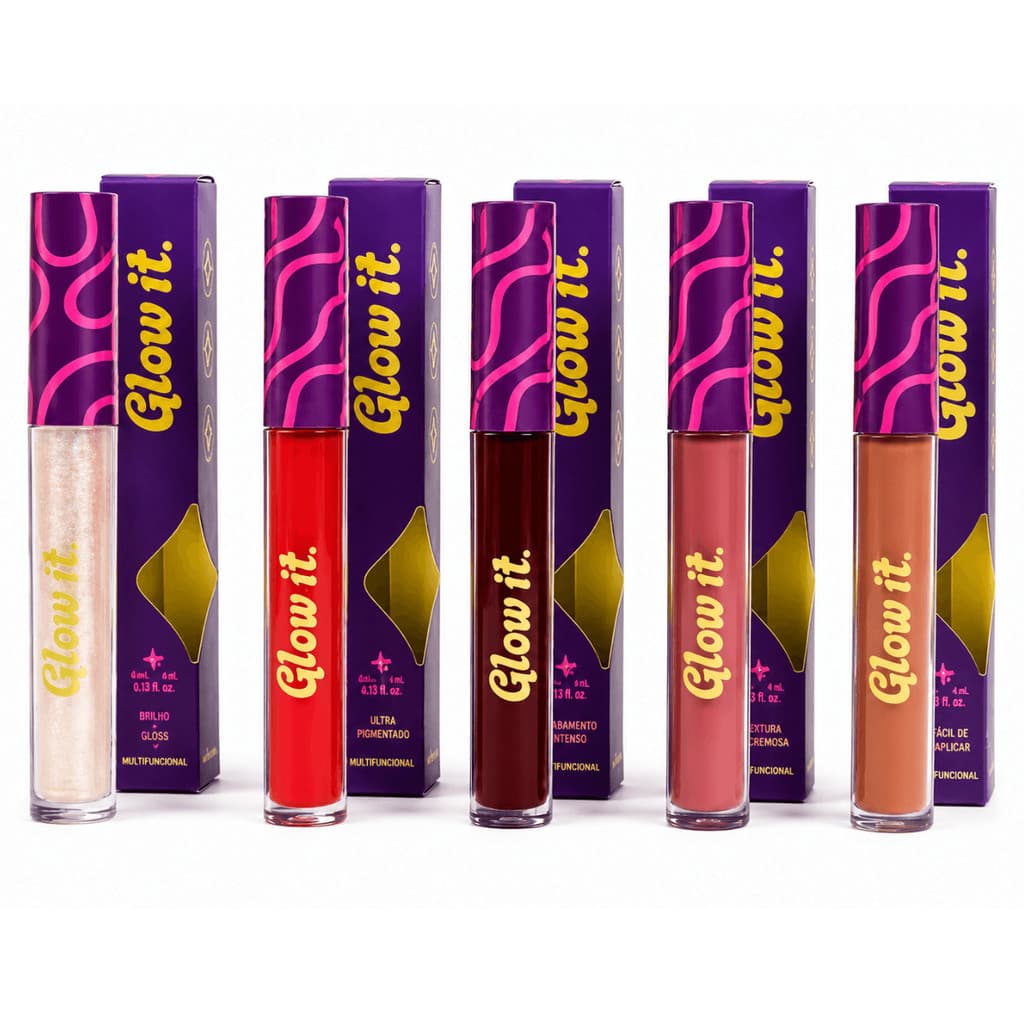 Lip Gloss Labial Hidratante Glow It 4,5ml Brilho Matte Cores