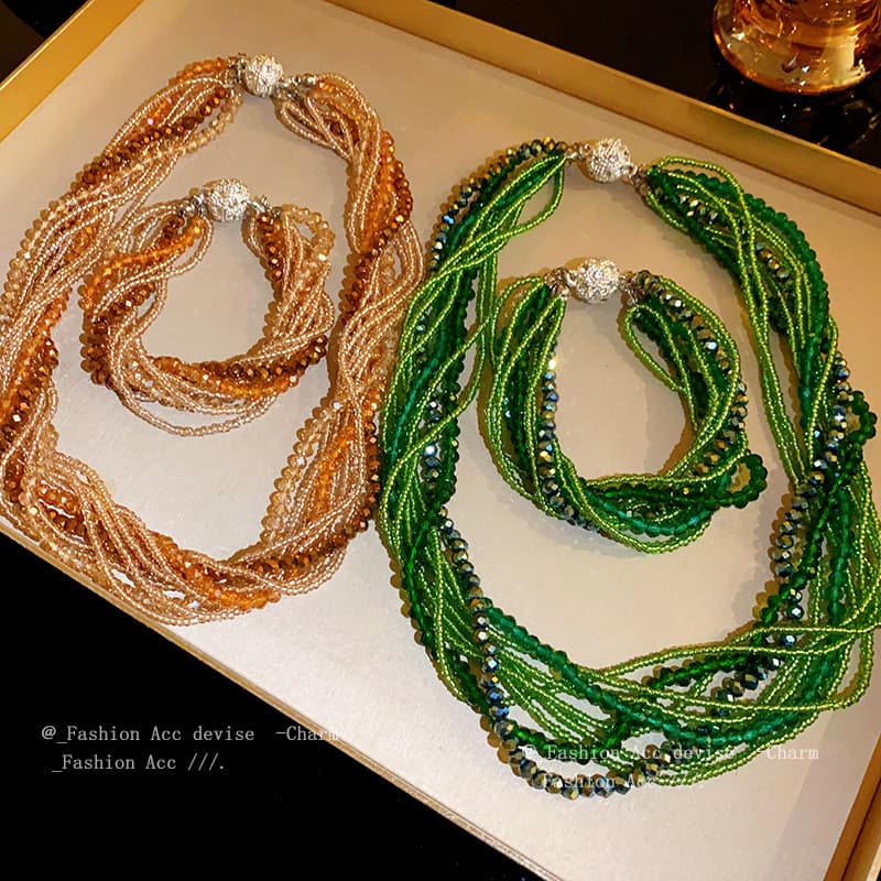 Pulseira de Cristal com Strass em Múltiplas Camadas T1GN