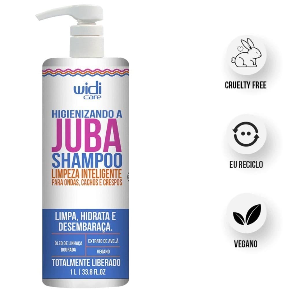 Widi Care Higienizando a Juba Shampoo 1L – Limpeza Suave e Hidratação para Cachos