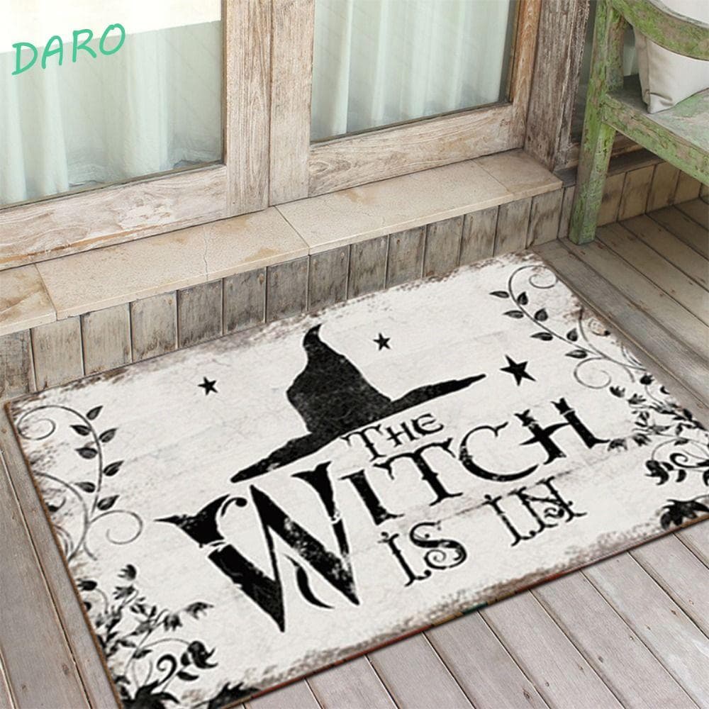 Tapete De Bruxa Darao , Retangular Absorvente De Halloween Porta Antiderrapante De Flanela De Secagem Rápida