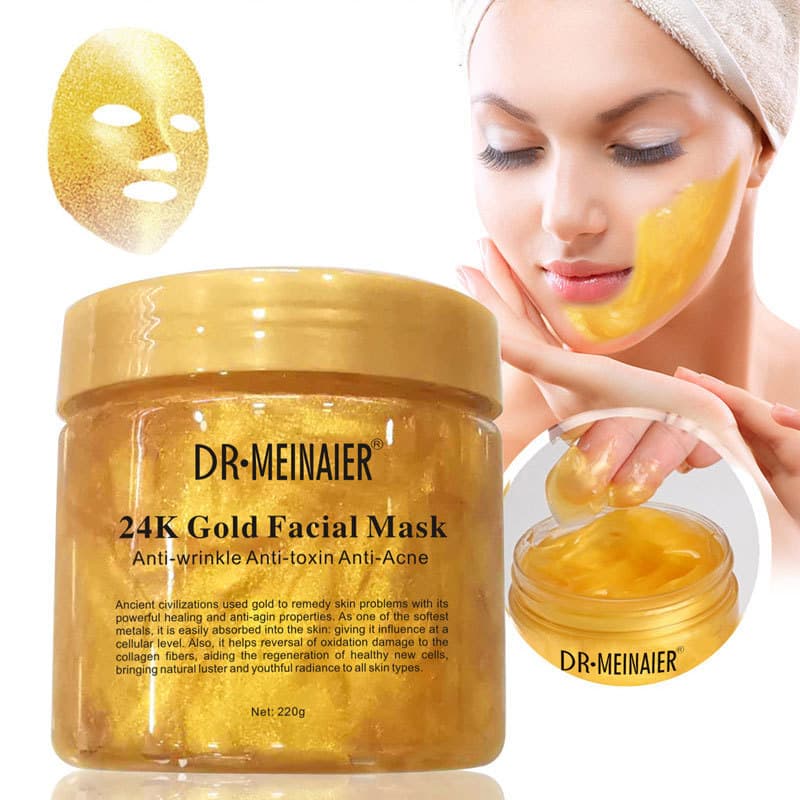 Máscara Noturna de Colágeno com Ouro 24K Importada 220ml, tipo creme, firmadora e reparadora, creme facial poderosamente