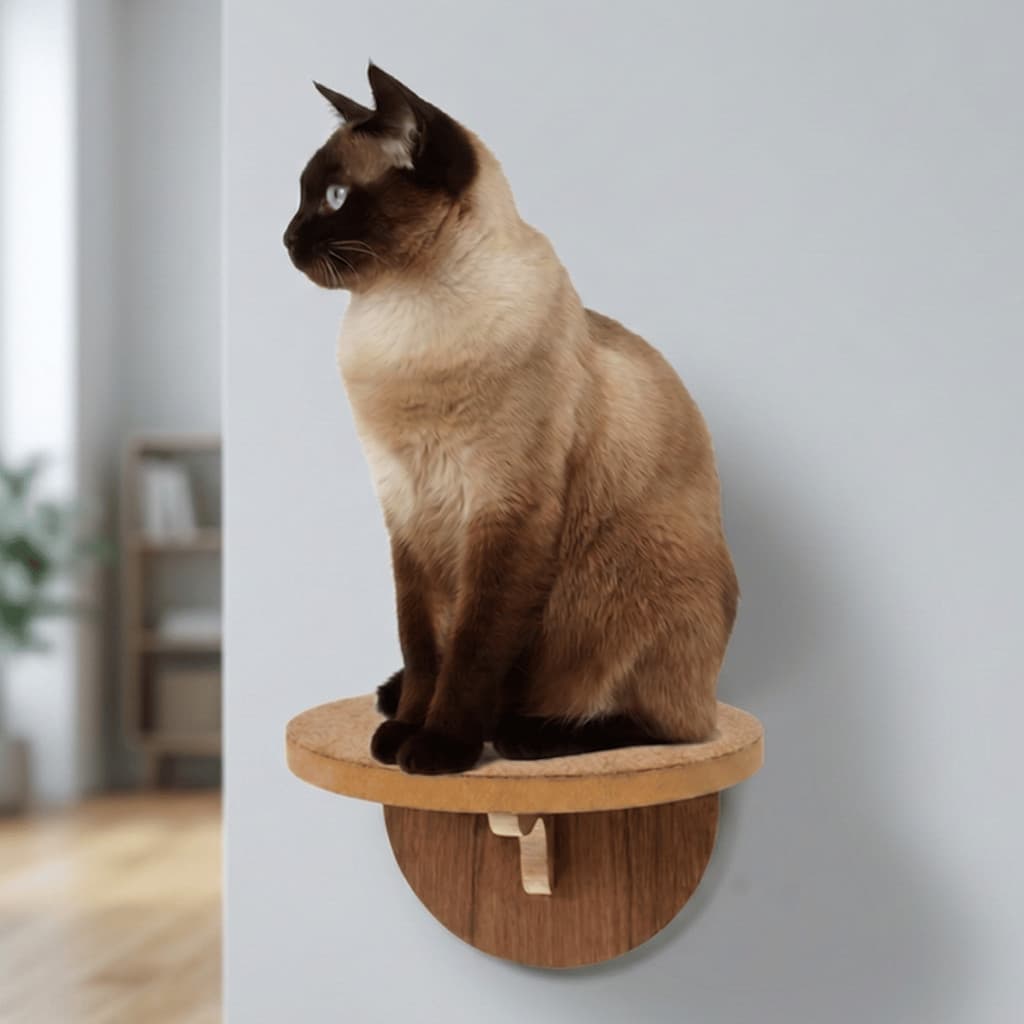 Prateleira Gato Parede MDF 15mm Resistente Até 25kg Carpete Antiderrapante Playground Gatos