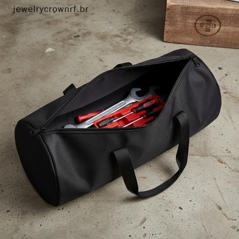 Estaca De Acampamento Cilíndrica De Grande Capacidade Bolsa Armazenamento De Ferramentas Para Organização De Equipamento