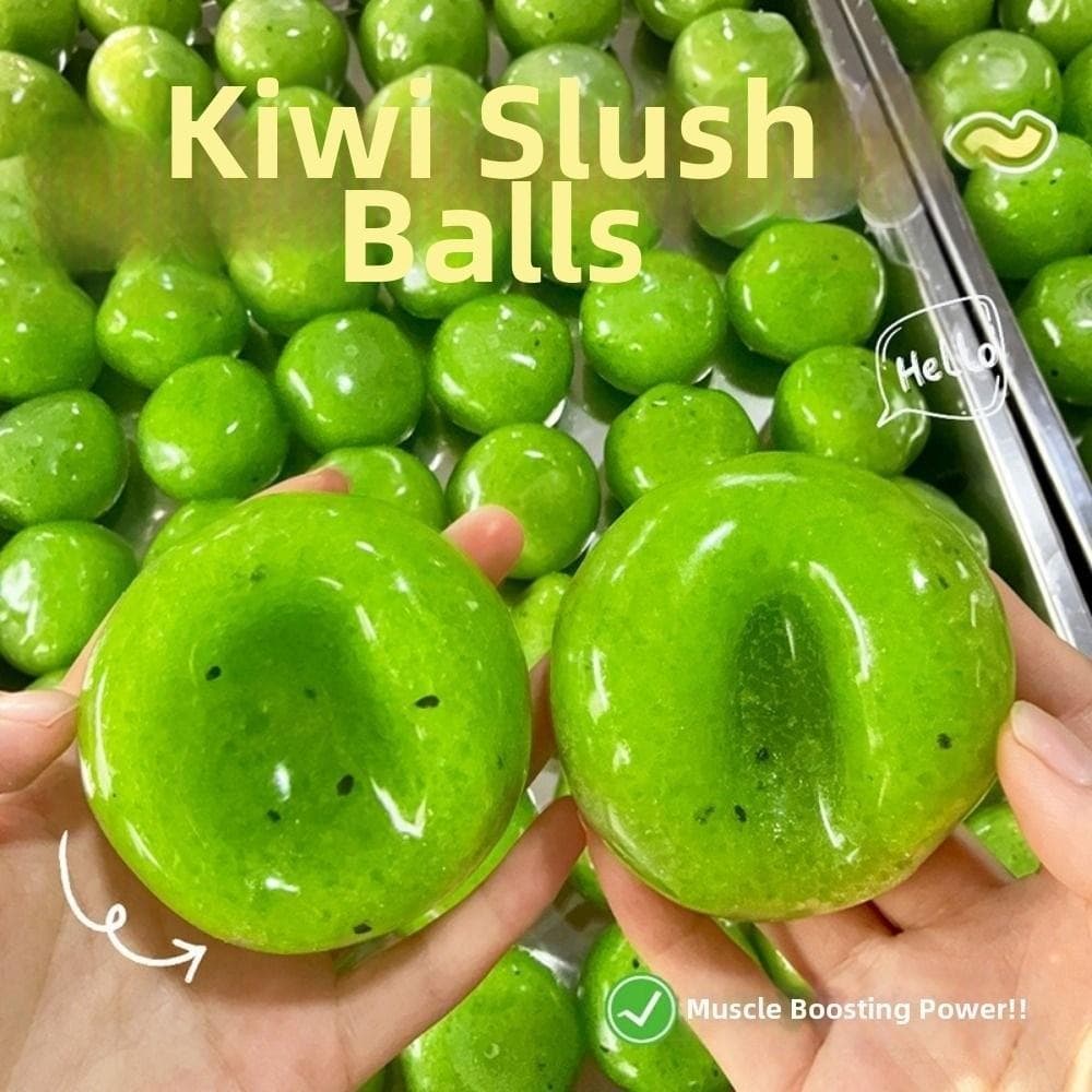 Bolas De Smoothie TEVO Kiwi , Brinquedo Mole Maleável De Recuperação Lenta , Apertar Com Som Crocante De Material Macio