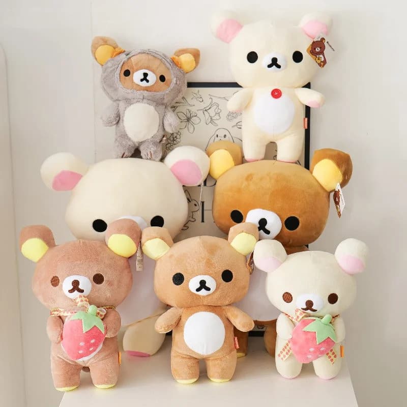 Bonito Rilakkuma Boneca De Pelúcia Urso Macio Brinquedos Super Kuma Plushies Kawaii Dos Desenhos Animados Animal Criança