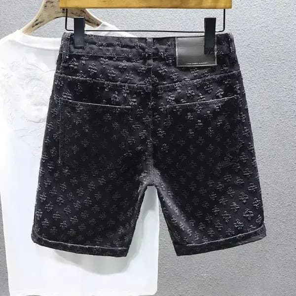 Nicho de Design moderno nacional masculino verão Street Wear estampa completa Jacquard cinco pontos Shorts casuais finos