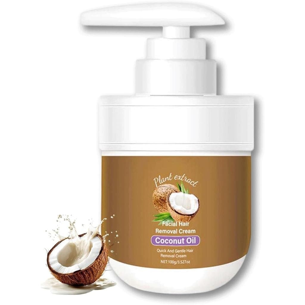 Removedor de Pelos Faciais e Corporais à Base de Coco para Mulheres, Não Pegajoso, Seguro para Peles Sensíveis, com Aloe