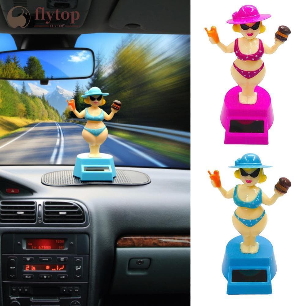 FLYTOP Solar Balançando Cabeça Havaí Meninas Decoração Interior Do Carro Criativo Dança Boneca Ornamento Brinquedo De En
