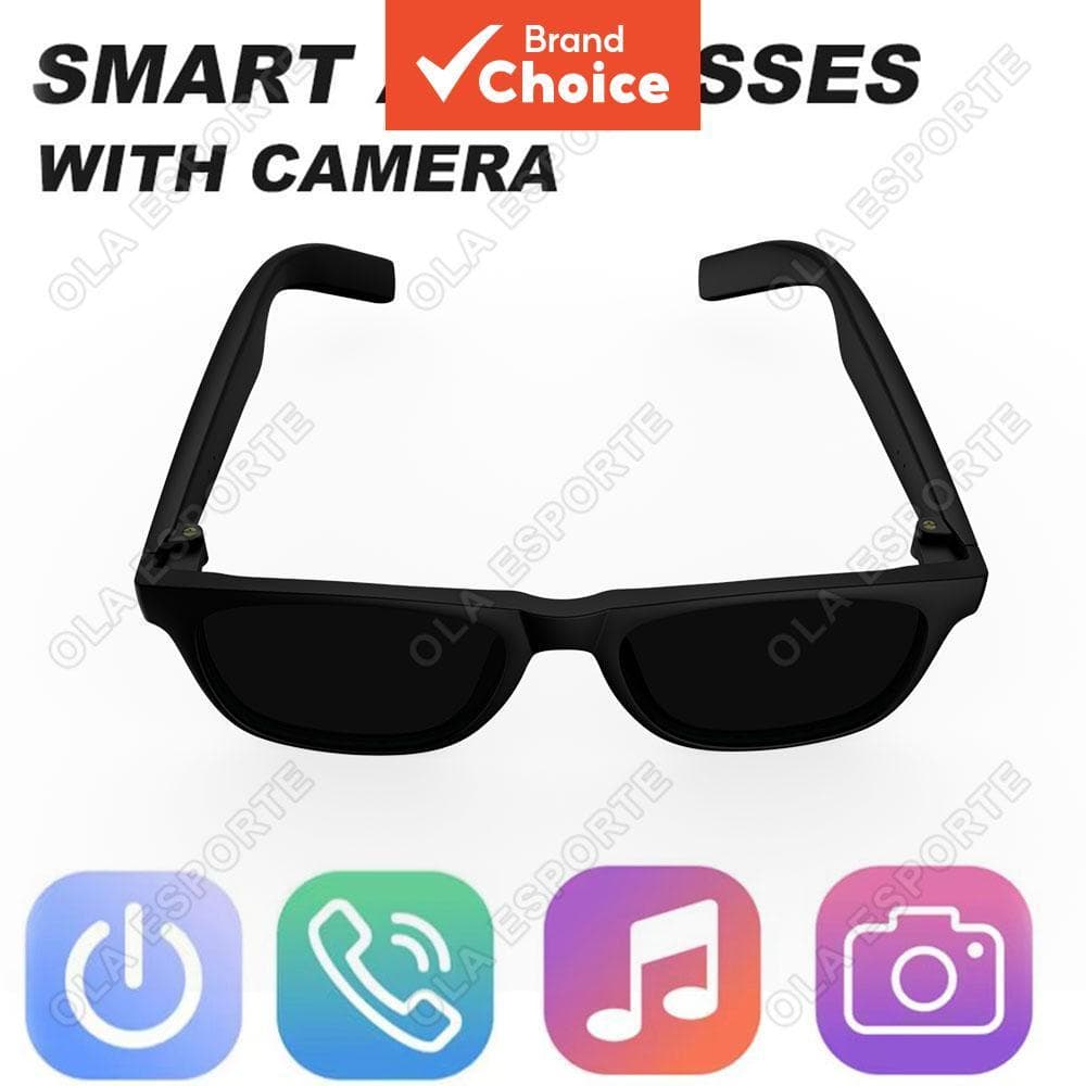 Óculos Inteligentes Assistente de Voz AI, Chamada Bluetooth com Câmera HD, Óculos de Moda, Óculos de Sol Esportivos ao