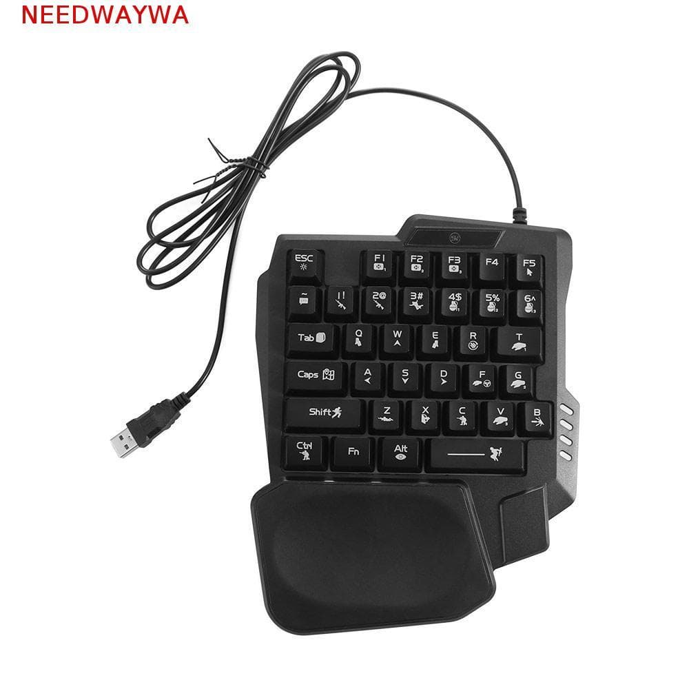 NEEDWAYWA Teclado Com Uma Mão , Mini USB De Única , Mecânico Para Jogos Fio De 35 Teclas