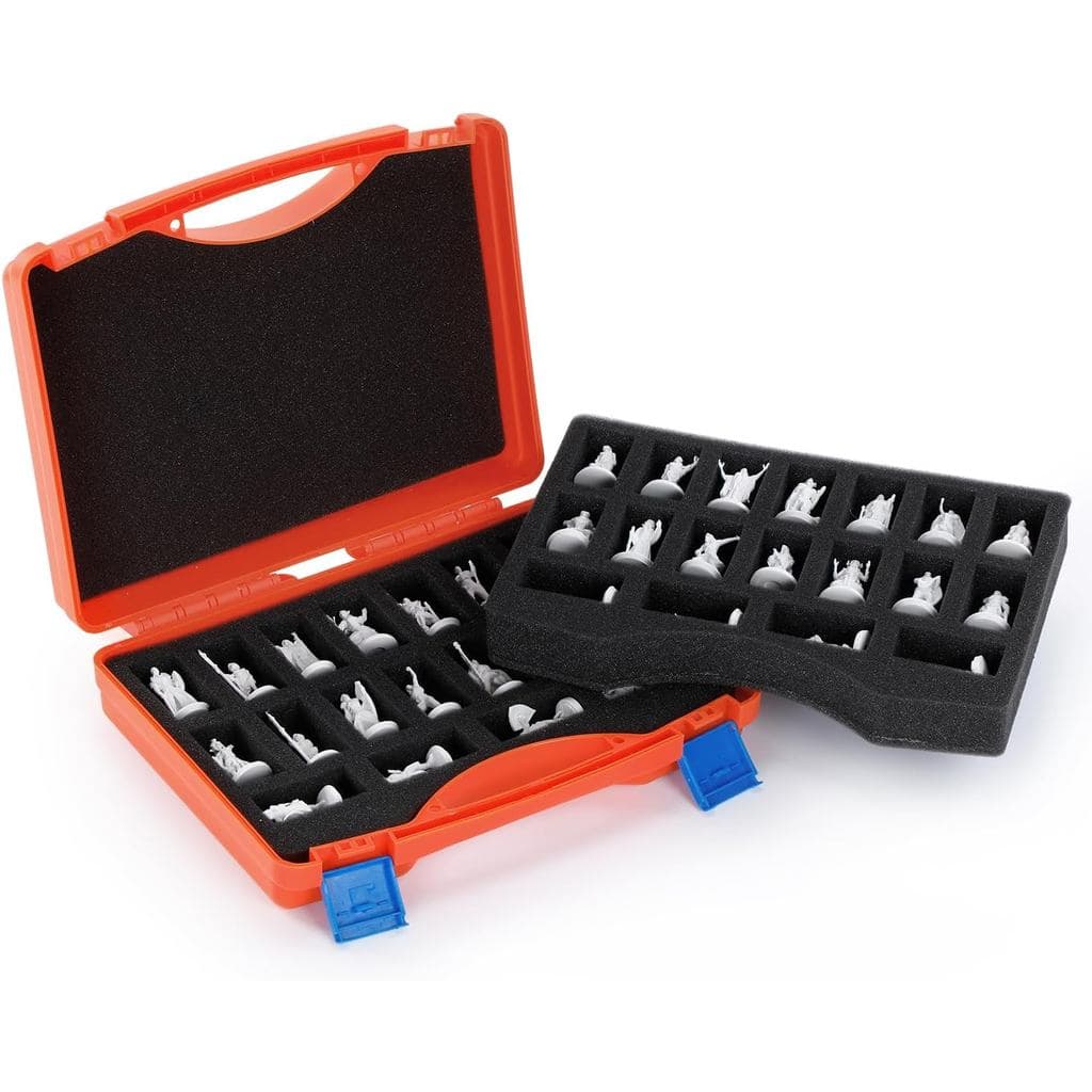 Estojo de Transporte para Figuras em Miniatura, Estojo Rígido com 36 Compartimentos e 2 Camadas de Espuma, Estojo de Arm