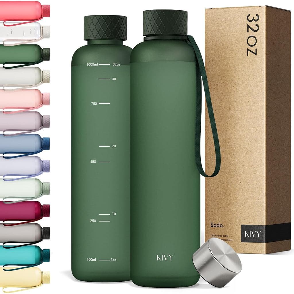 Garrafa de Água KIVY Slim 32oz Tritan - Leve e Resistente a Quebras - Livre de BPA |   Garrafa de Água Reutilizável de T
