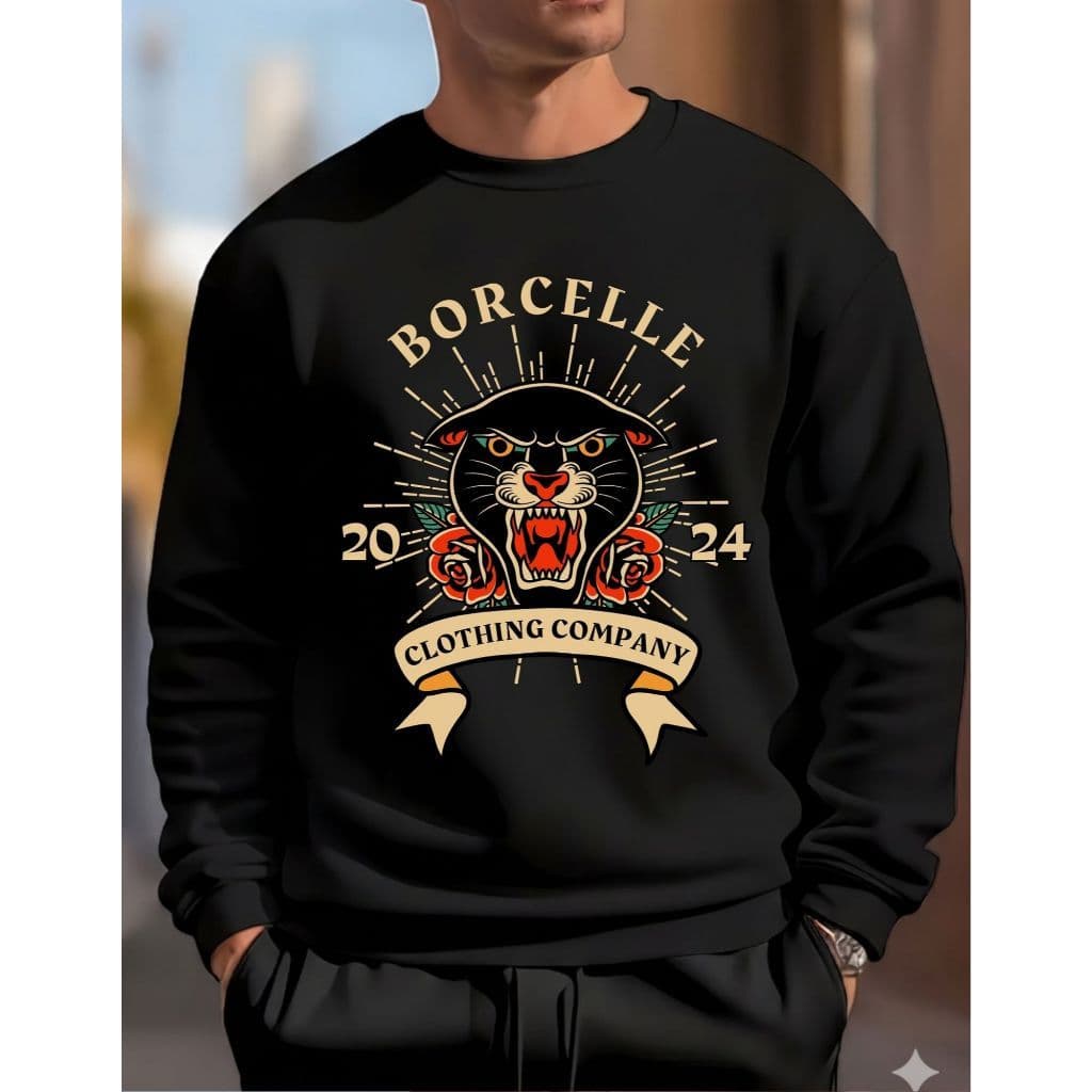Moletom Estilo Careca Estampa Lançamento Borcelle Leopardo Moda Unissex Tecido Flanelado Confortável Promoção