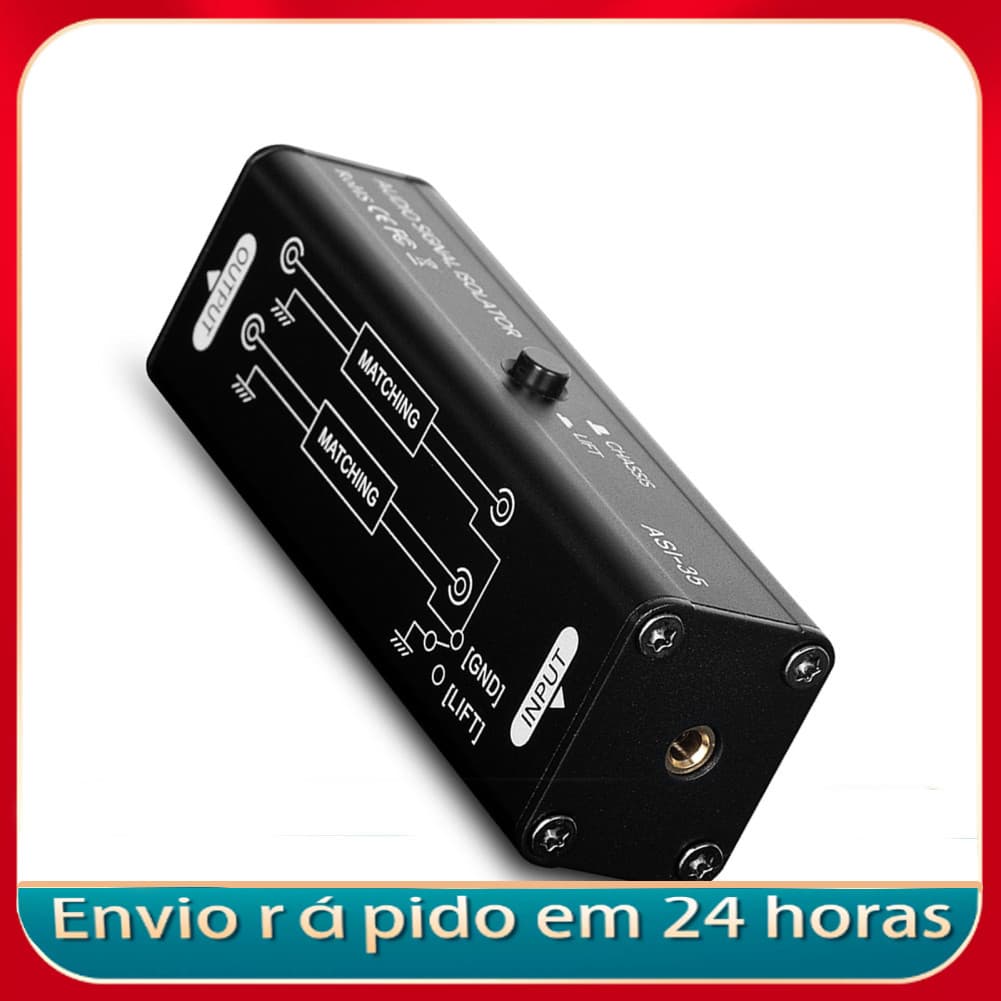 Isolador de sinal de áudio, laço de aterramento, eliminador de zumbido, interface de 3.5mm para microfones de