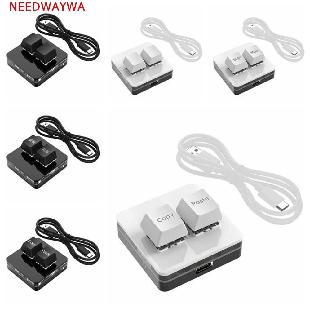 NEEDWAYWA Personalizado Mini Teclado De 2 Teclas , Pasta De Cópia De Interruptor Vermelho Acrílico , Iluminação