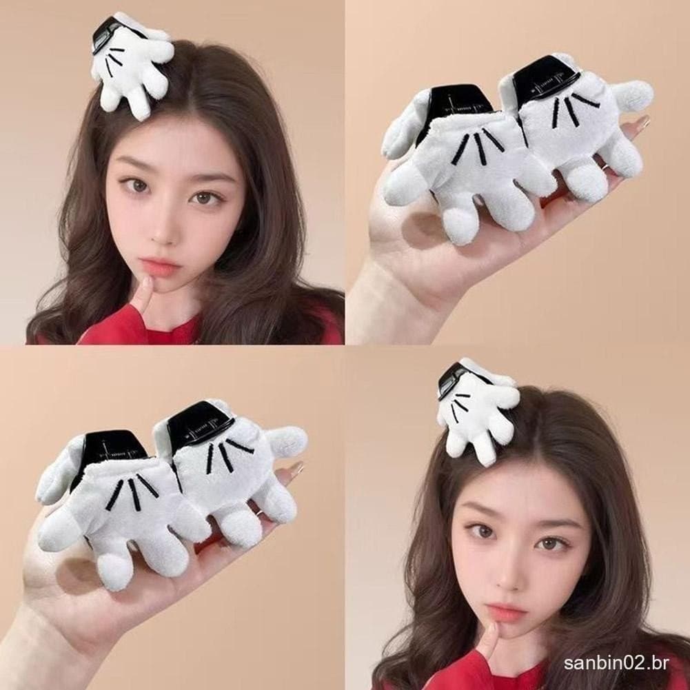 Nova Personalidade Criativa Bonito Mickey Pequena Mão Grab Ins Hairpin Clipe Palma Tridimensional T8h9