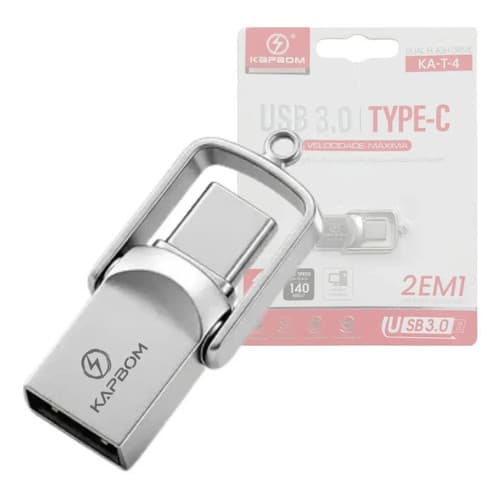 Pen Drive 4GB Dual Flash Drive USB 3.0 e Tipo-C OTG