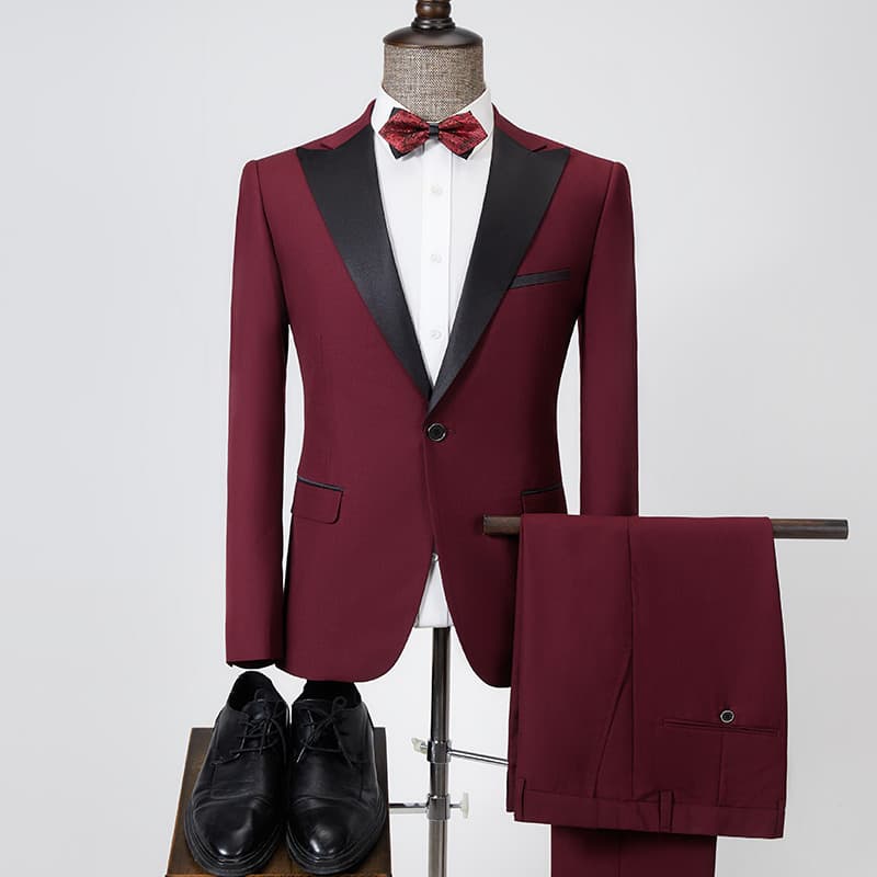 Vestido de casamento tema estúdio cor sólida terno masculino estilo coreano fino-ajuste palco anfitrião foto roupas masc