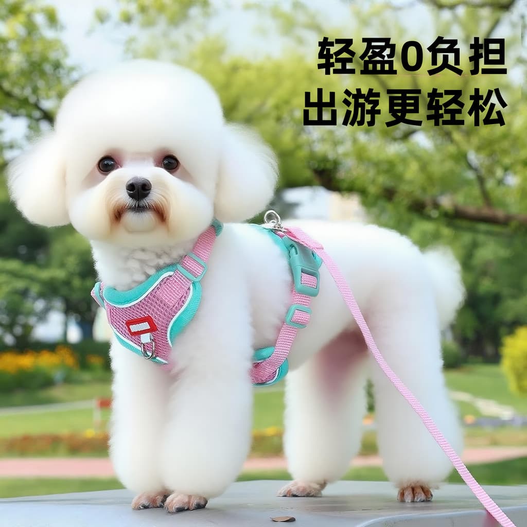 Kimpets Coleira para cães pequenos Teddy Bichon Colete estilo alça peitoral para cães de estimação Coleira para cães