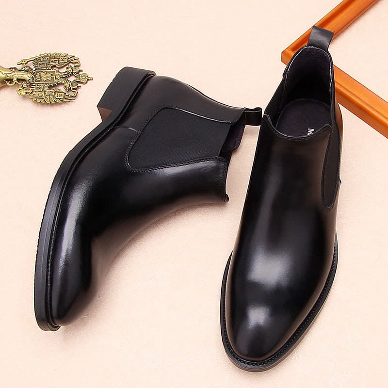 W botas de inverno masculinas europeias americanas botas britânicas negócios casuais Chelsea botas de couro genuíno Mart