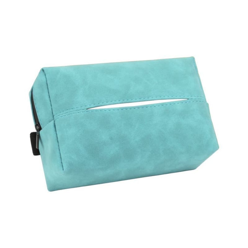 Caixa de lenços de papel para interior de carro, design em pele, suporte de lenços removível com alça para carro.